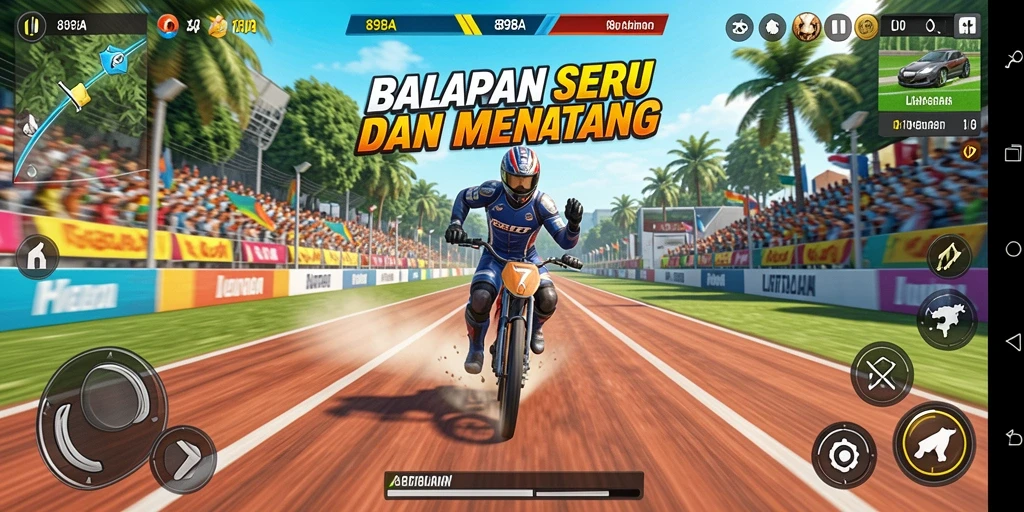 Gameplay memukau dengan visual balapan yang menantang.