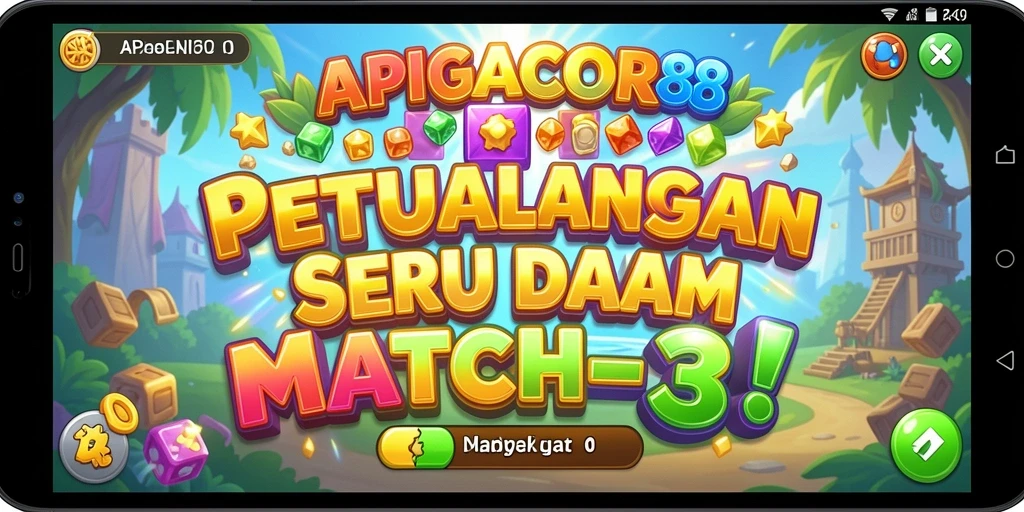 Gameplay seru dengan elemen match-3 yang berwarna-warni.