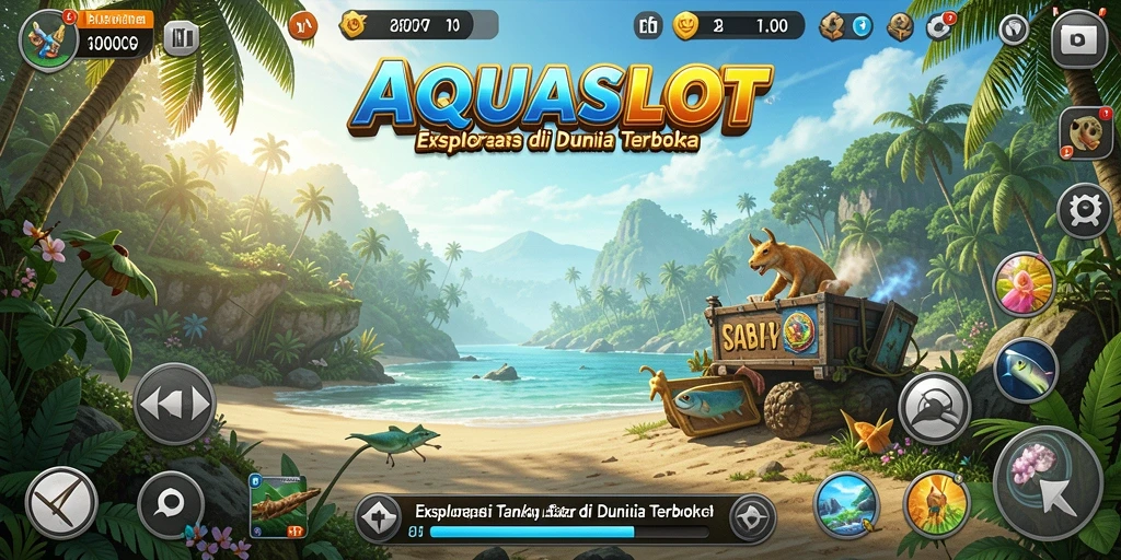 Tampilkan eksplorasi menarik dalam gameplay dunia terbuka AQUASLOT.