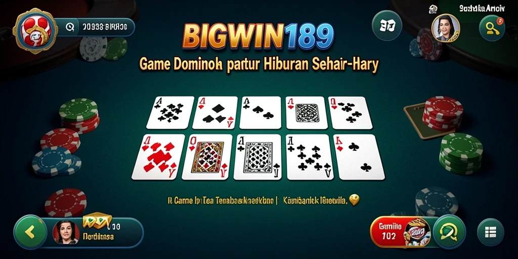 Tampilan gameplay seru dari BIGWIN189 yang menampilkan strategi bermain Domino.