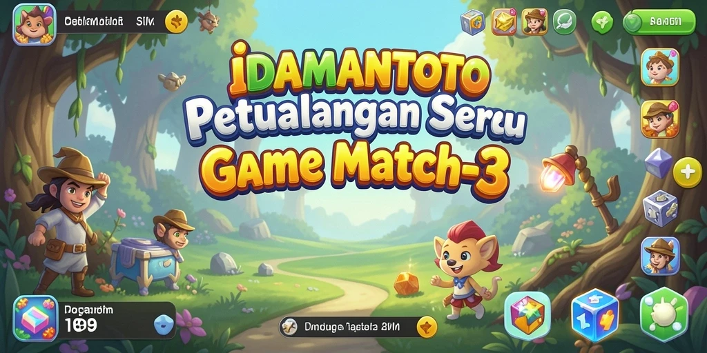 Tampilan gameplay <strong>IDAMANTOTO</strong> yang seru dan penuh warna dalam genre Match-3.