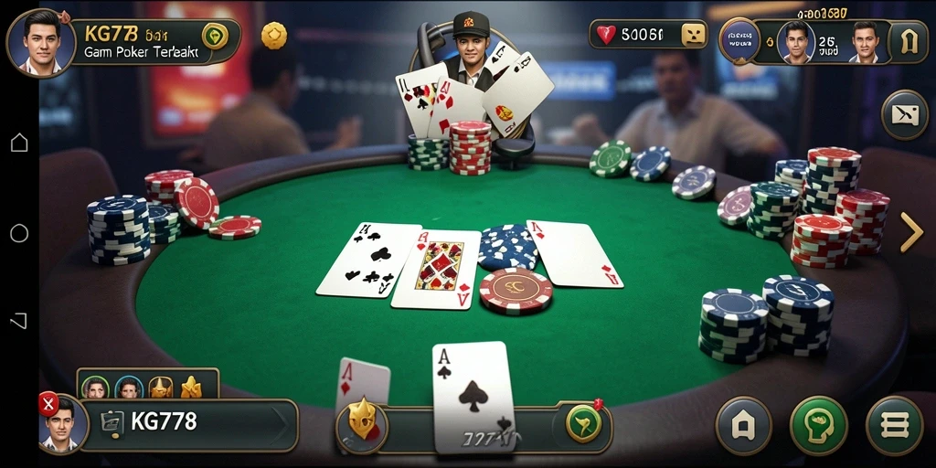 Tampilan gameplay Poker yang mendebarkan dan interaktif di KG778.