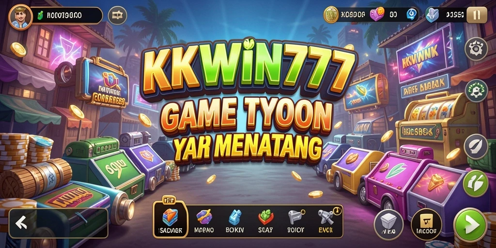 Screenshot gameplay KKWIN777 menampilkan elemen manajemen bisnis yang menarik.