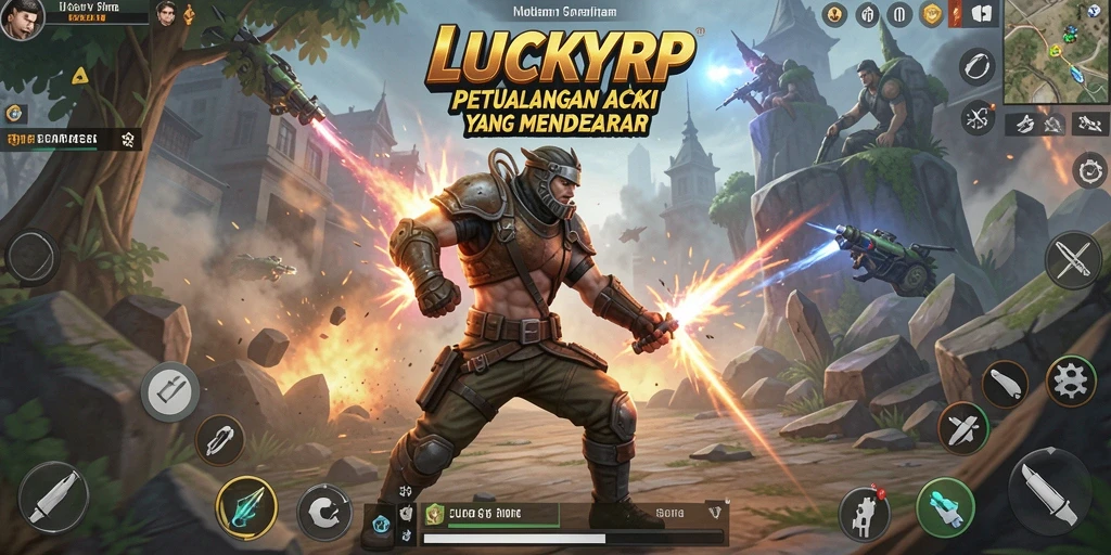 Tampilan gameplay LUCKYRP yang penuh aksi dan intens.