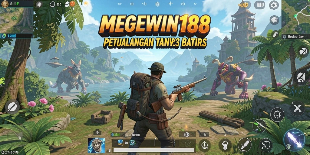 Tangkapan layar dari gameplay <strong>MEGEWIN188</strong> yang menampilkan eksplorasi dunia terbuka.