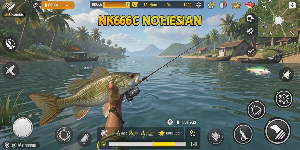 Gameplay NK666 menampilkan aksi memancing yang seru dan menarik.