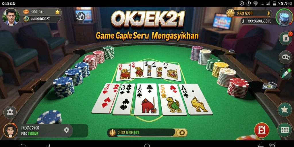 Tampilan gameplay seru di OKJEK21 saat bermain Gaple.