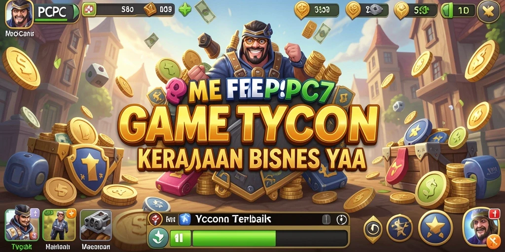 Tampilan gameplay PCPC7 yang menampilkan strategi pengelolaan bisnis.