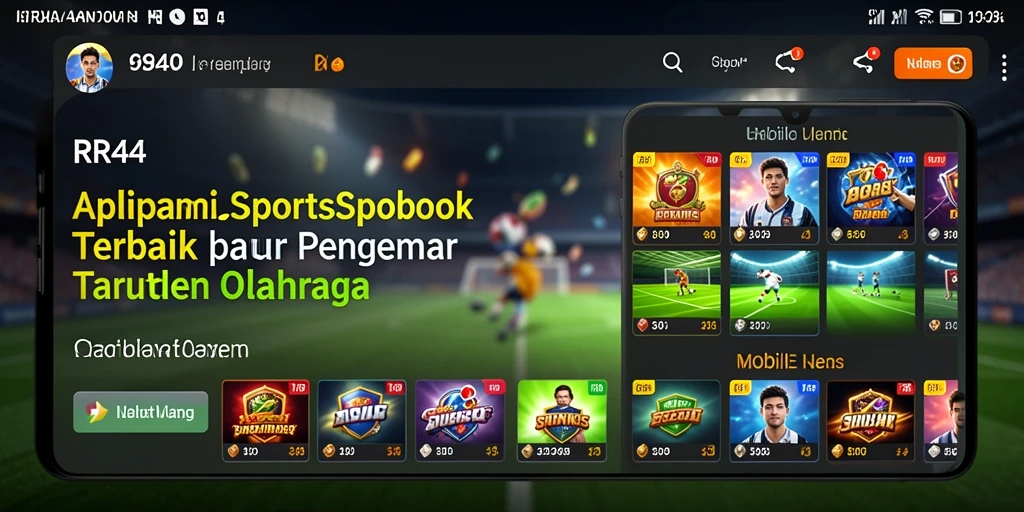 Screenshot utama RR44 menampilkan tampilan antarmuka pengguna taruhan olahraga.