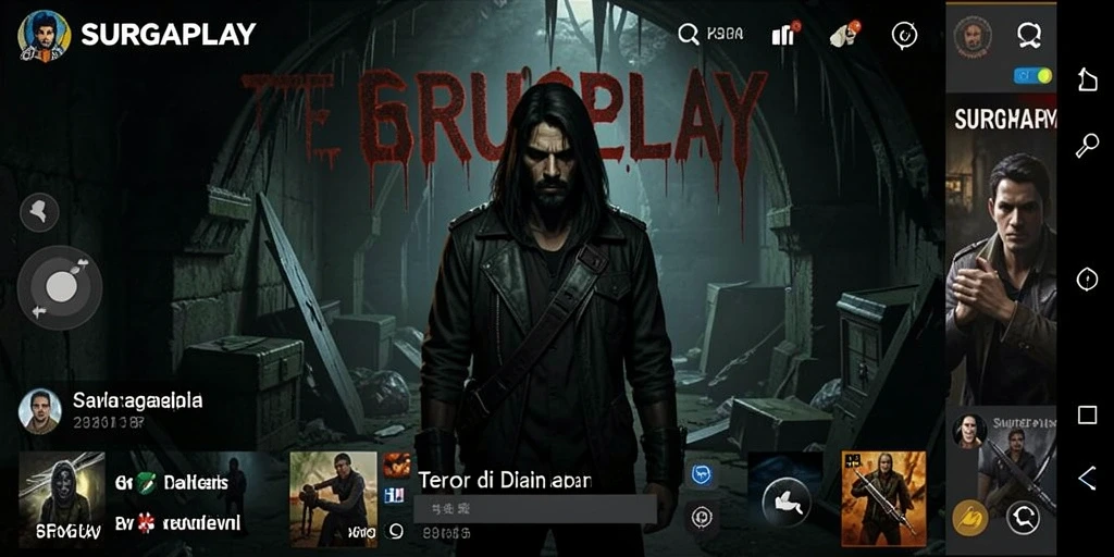 Screenshot menunjukkan momen menegangkan dari gameplay SURGAPLAY yang menyeramkan.