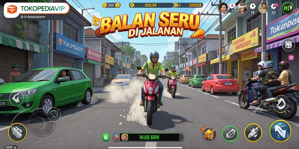 Gameplay balapan seru dan mendebarkan dengan lintasan yang bervariasi.